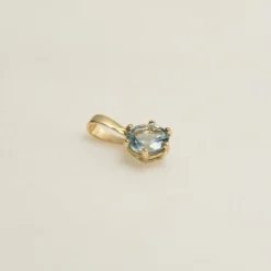 SOLEY BLUE TOPAZ SOLID GOLD PENDANT
