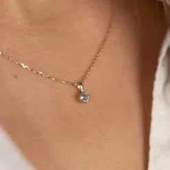SOLEY BLUE TOPAZ SOLID GOLD PENDANT