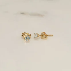 SOLEY BLUE TOPAZ SOLID GOLD STUD EARRING