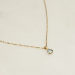 SOLEY BLUE TOPAZ SOLID GOLD PENDANT