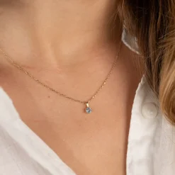 SOLEY BLUE TOPAZ SOLID GOLD PENDANT