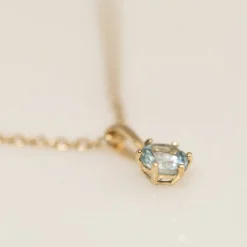 SOLEY BLUE TOPAZ SOLID GOLD PENDANT