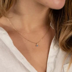 SOLEY BLUE TOPAZ SOLID GOLD PENDANT