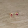 SOLEY PINK TOPAZ SOLID GOLD STUD EARRING