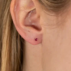 SOLEY PINK TOPAZ SOLID GOLD STUD EARRING