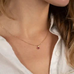 SOLEY PINK TOPAZ SOLID GOLD PENDANT