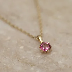 SOLEY PINK TOPAZ SOLID GOLD PENDANT