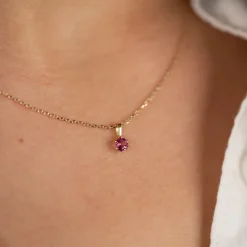SOLEY PINK TOPAZ SOLID GOLD PENDANT