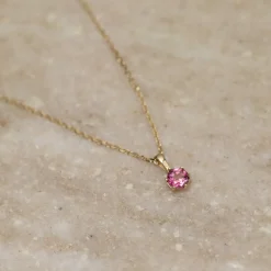 SOLEY PINK TOPAZ SOLID GOLD PENDANT
