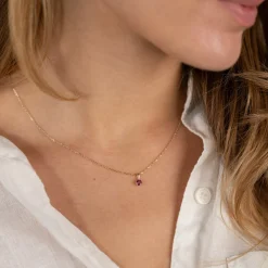 SOLEY PINK TOPAZ SOLID GOLD PENDANT