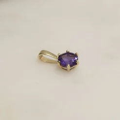 SOLEY PURPLE AMETHYST SOLID GOLD PENDANT