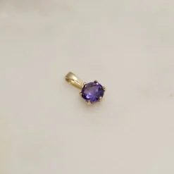 SOLEY PURPLE AMETHYST SOLID GOLD PENDANT