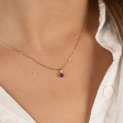 SOLEY PURPLE AMETHYST SOLID GOLD PENDANT
