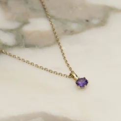 SOLEY PURPLE AMETHYST SOLID GOLD PENDANT