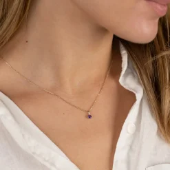 SOLEY PURPLE AMETHYST SOLID GOLD PENDANT
