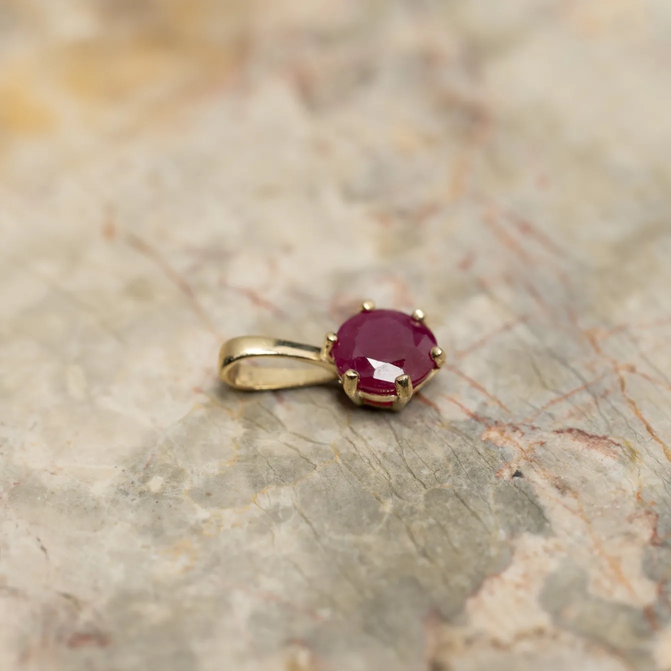 SOLEY RUBY SOLID GOLD PENDANT