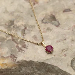 SOLEY RUBY SOLID GOLD PENDANT