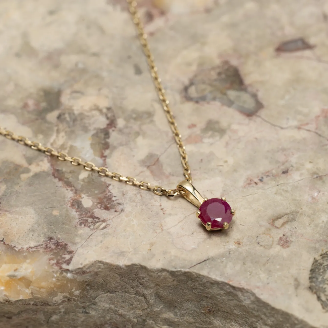 SOLEY RUBY SOLID GOLD PENDANT