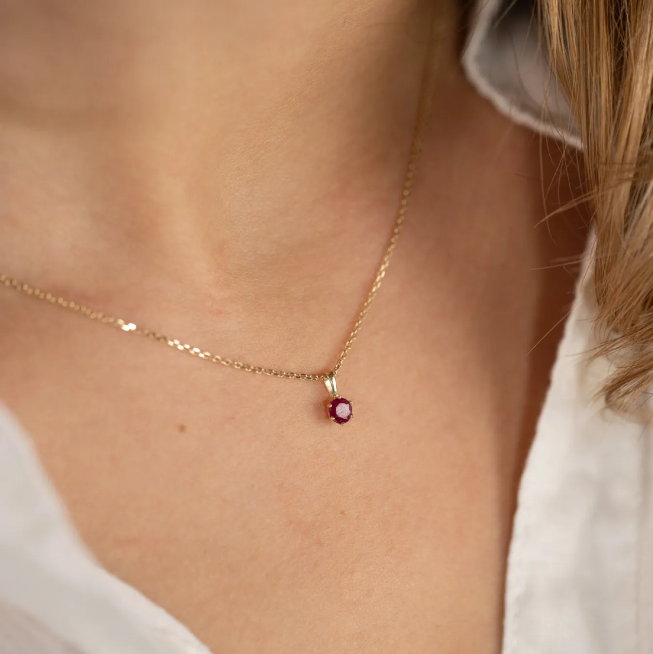 SOLEY RUBY SOLID GOLD PENDANT