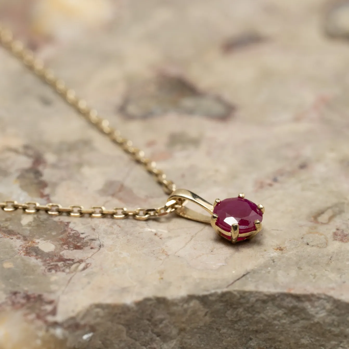 SOLEY RUBY SOLID GOLD PENDANT