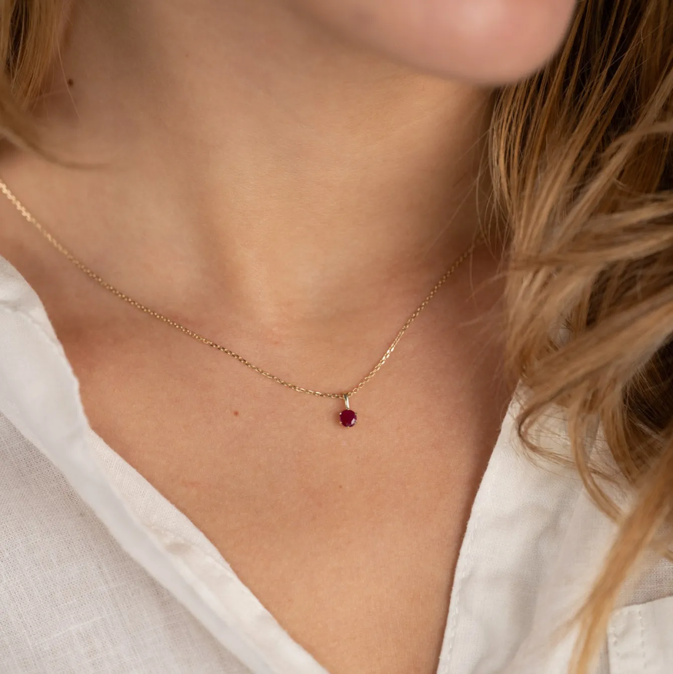 SOLEY RUBY SOLID GOLD PENDANT
