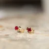 SOLEY RUBY SOLID GOLD STUD EARRING