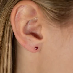 SOLEY RUBY SOLID GOLD STUD EARRING