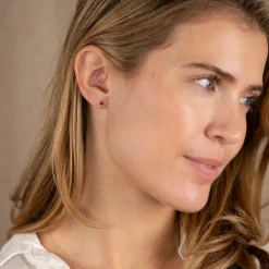 SOLEY RUBY SOLID GOLD STUD EARRING