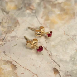 SOLEY RUBY SOLID GOLD STUD EARRING
