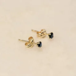 SOLEY SAPPHIRE SOLID GOLD STUD EARRING