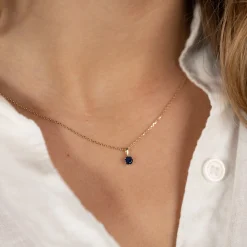 SOLEY SAPPHIRE SOLID GOLD PENDANT