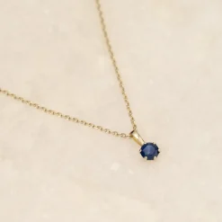 SOLEY SAPPHIRE SOLID GOLD PENDANT
