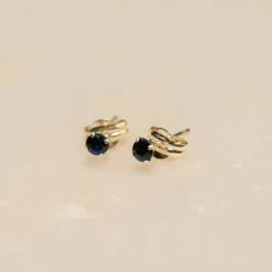 SOLEY SAPPHIRE SOLID GOLD STUD EARRING