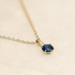 SOLEY SAPPHIRE SOLID GOLD PENDANT