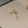 SOLITAIRE BASKET-SET CUSHION DIAMOND RING - 0.75ct - YG
