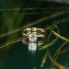 SOLITAIRE BASKET-SET CUSHION DIAMOND RING - 1.0ct - YG