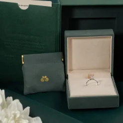 SOLITAIRE BASKET-SET CUSHION DIAMOND RING - 0.75ct - WG