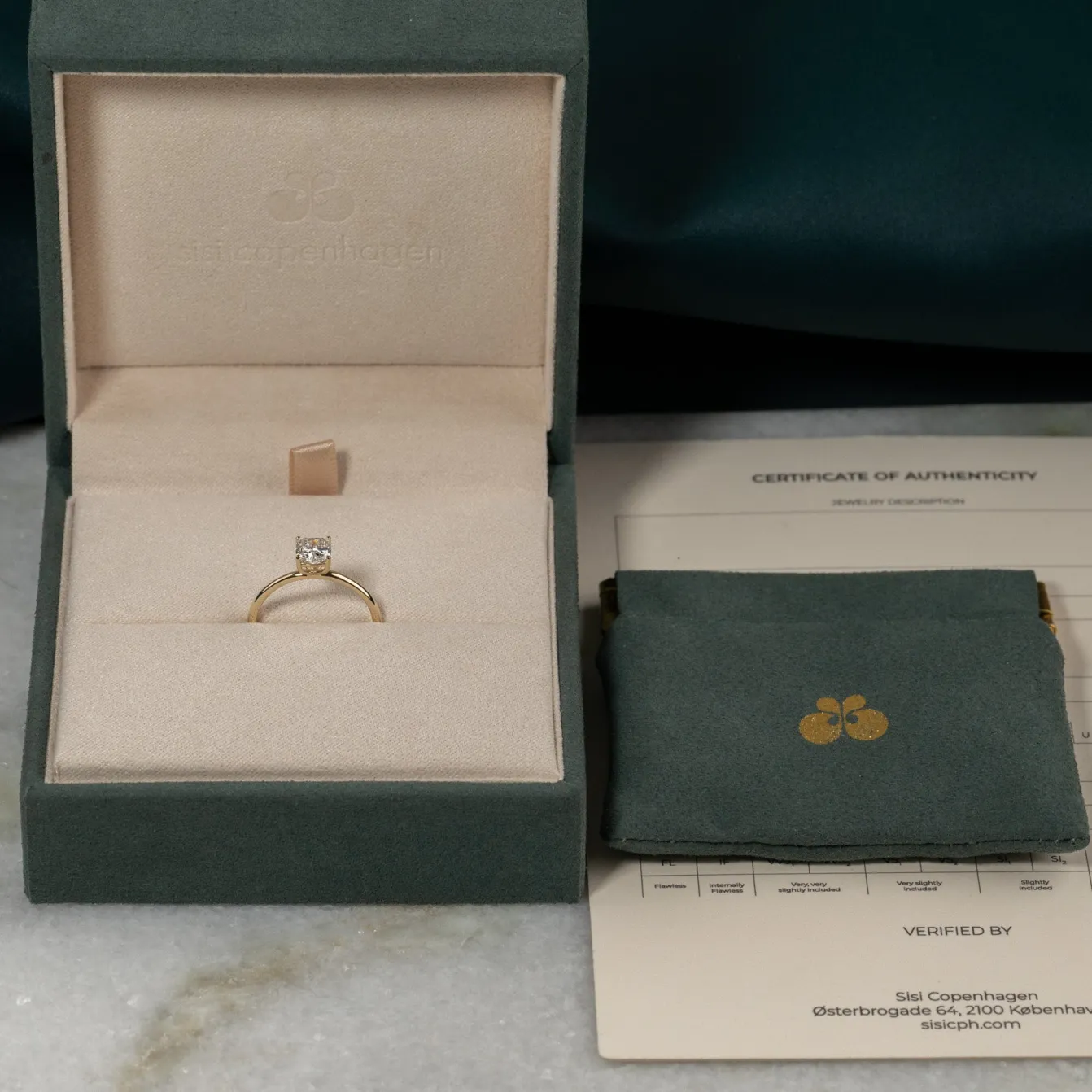 SOLITAIRE BASKET-SET CUSHION DIAMOND RING - 0.75ct - YG