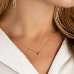 SOLITAIRE BEZEL DIAMOND NECKLACE - 0.25ct - YG