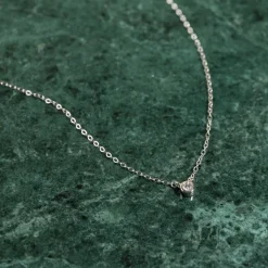 SOLITAIRE BEZEL DIAMOND NECKLACE - 0.1ct - WG