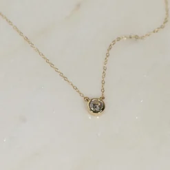 SOLITAIRE BEZEL DIAMOND NECKLACE - 0.5ct - YG