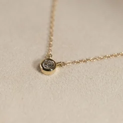 SOLITAIRE BEZEL DIAMOND NECKLACE - 0.25ct - YG