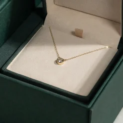 SOLITAIRE BEZEL DIAMOND NECKLACE - 0.5ct - YG