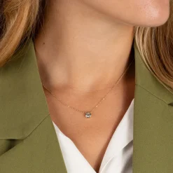 SOLITAIRE BEZEL DIAMOND NECKLACE - 0.5ct - YG