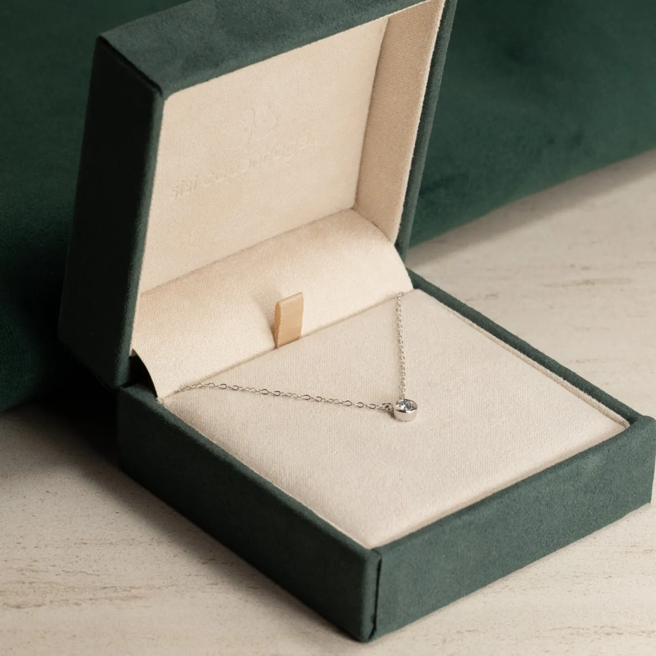 SOLITAIRE BEZEL DIAMOND NECKLACE - 0.25ct - WG