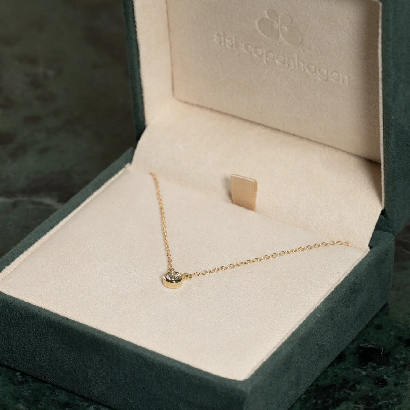 SOLITAIRE BEZEL DIAMOND NECKLACE - 0.25ct - YG
