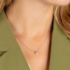 SOLITAIRE BEZEL DIAMOND NECKLACE - 0.5ct - WG