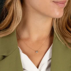 SOLITAIRE BEZEL DIAMOND NECKLACE - 0.5ct - YG