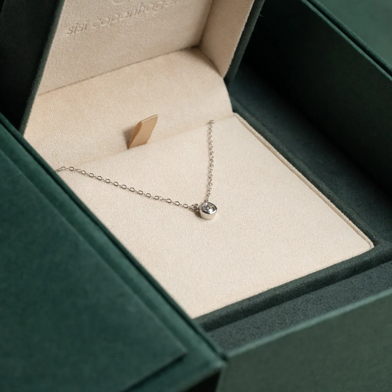 SOLITAIRE BEZEL DIAMOND NECKLACE - 0.25ct - WG