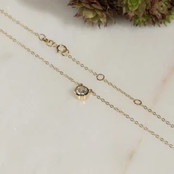 SOLITAIRE BEZEL DIAMOND NECKLACE - 0.5ct - YG
